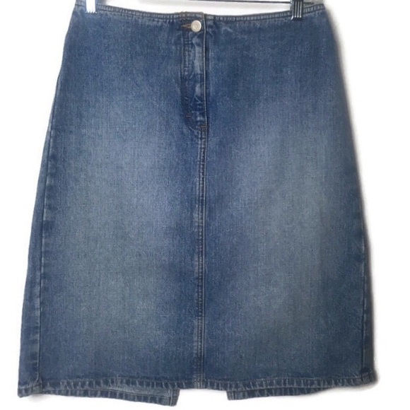 LOFT Dresses & Skirts - LOFT Distressed Denim Hi Waisted Skirt Sz 6